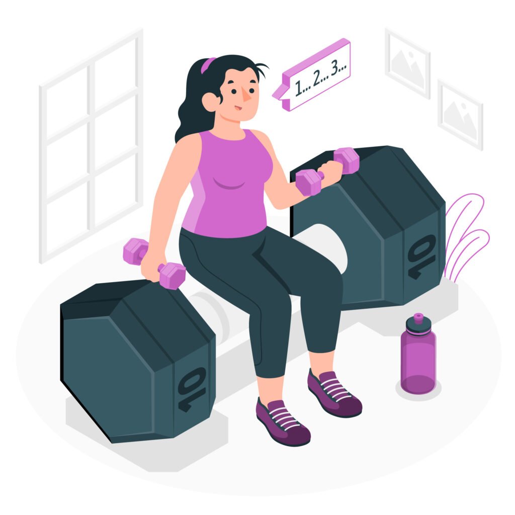 girl exercising illustration